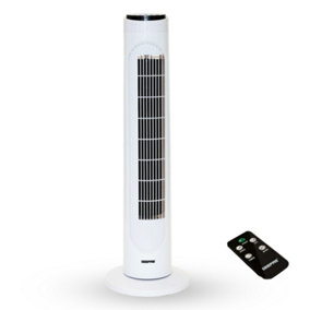 Geepas 29 Inch Tower Fan with Remote Control Oscillating Cooling Fan, 3 Speed with 7.5 Hour Timer