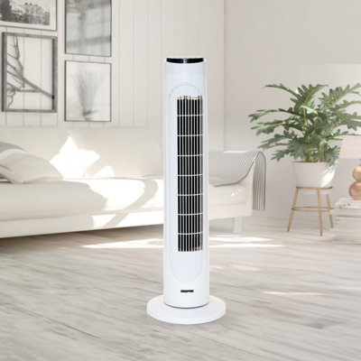 Geepas 29 Inch Tower Fan with Remote Control Oscillating Cooling Fan, 3 Speed with 7.5 Hour Timer