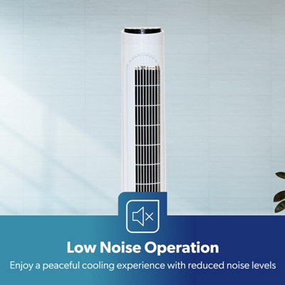 Geepas 29 Inch Tower Fan with Remote Control Oscillating Cooling Fan, 3 Speed with 7.5 Hour Timer