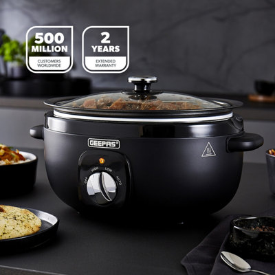 Geepas 3.5 Litre Slow Cooker 3 Temperature Settings, Removable