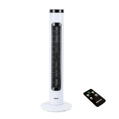 Geepas 32 Inch Tower Fan with Remote Control Oscillating Cooling Fan, 3 Speed with 7.5 Hour Timer