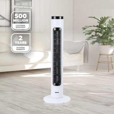 Geepas 32 Inch Tower Fan with Remote Control Oscillating Cooling Fan, 3 Speed with 7.5 Hour Timer