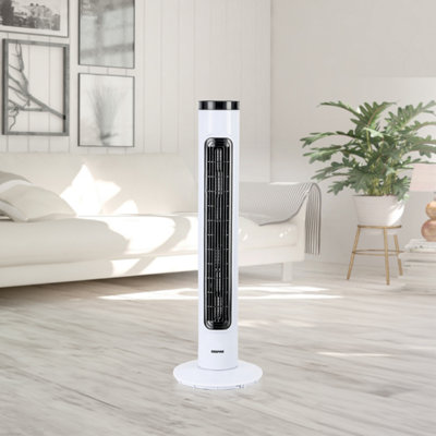 Geepas 32 Inch Tower Fan with Remote Control Oscillating Cooling Fan, 3 Speed with 7.5 Hour Timer