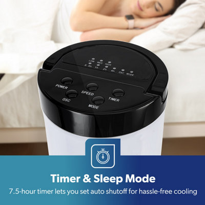 Geepas 32 Inch Tower Fan with Remote Control Oscillating Cooling Fan, 3 Speed with 7.5 Hour Timer