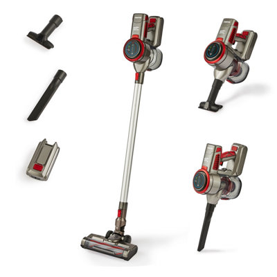 Geepas 350W Cordless Vacuum Cleaner 25.9V Lightweight & Quiet, LED Touchscreen, 0.6L Dust tank 60 Min Runtime