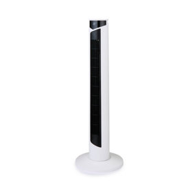 GEEPAS 37" Oscillating Tower Fan Digital Display Touch Panel 4 Modes with remote, White
