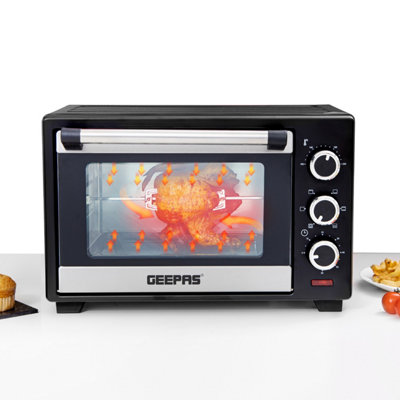 Geepas 38L Mini Oven and Grill, 1600W Electric Mini Oven with Rotisserie
