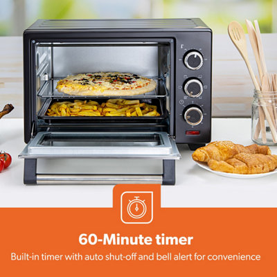 Geepas 38L Mini Oven and Grill, 1600W Electric Mini Oven with Rotisserie