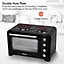 Geepas 38L Mini Oven & Grill with Double Hotplate, 1600W & 60 Minutes Timer Rotisserie Function & 6 Selectors