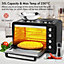 Geepas 38L Mini Oven & Grill with Double Hotplate, 1600W & 60 Minutes Timer Rotisserie Function & 6 Selectors