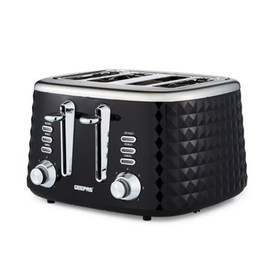 Geepas 4 Slice Bread Toaster - Adjustable 7 Browning Control 4 Slice Pop-Up  Toaster with Removable