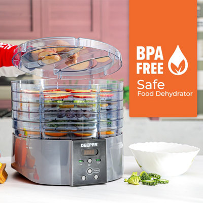 Geepas 520W Digital Food Dehydrator Food Dryer With 5 Large Trays