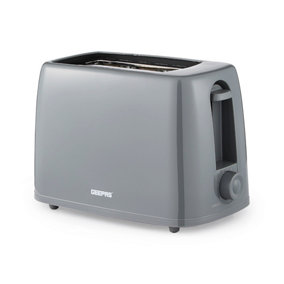 Geepas 650W 2 Slice Bread Toaster with 6 Level Browning Control - Grey