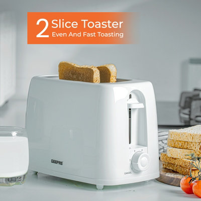 Geepas 2 Slice Bread Toaster With 6 Level Browning Control, 650W