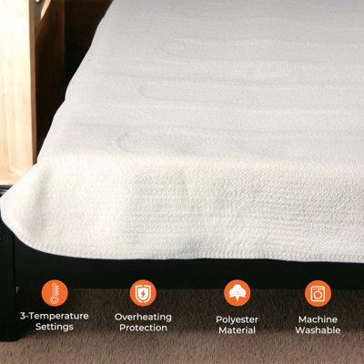 Geepas 65x135cm Electric Single Under Heated Blanket With 3 Temperature Settings