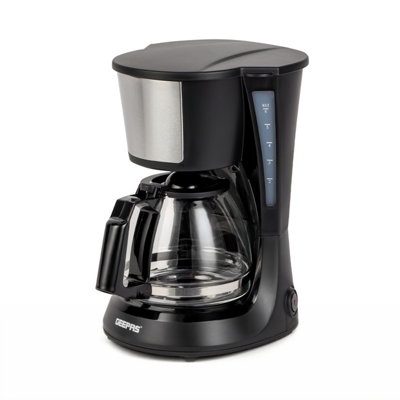 GEEPAS 750ml Filter Coffee Machine Fast Brewing 600W Coffee Maker for Instant Coffee Anti Drip Function Reusable filter Black