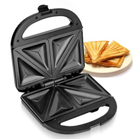 Geepas 800W Black Sandwich Toastie Maker Non Stick Plates Toaster