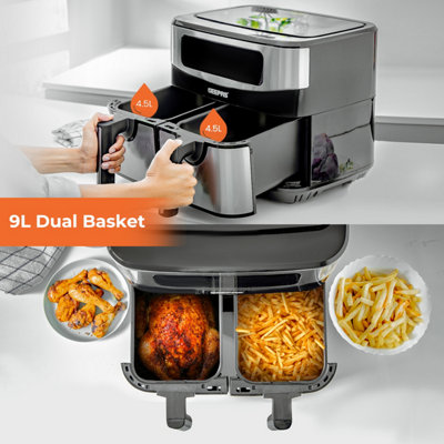 Buy Geepas Digital Dual Basket Air Fryer With 9L Capacity - (GAF37525)  Price in Doha Qatar