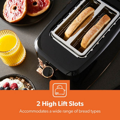 GEEPAS Aura Collection 2 Slice Bread Toaster with 7 Browning Levels Integrated