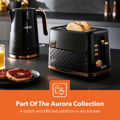 GEEPAS Aura Collection 2 Slice Bread Toaster with 7 Browning Levels Integrated