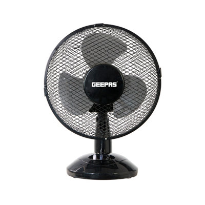 GEEPAS Black 9" Table Fan 22W Electric Portable Desktop Cooling Fan for Desk Home or Office Use