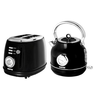 2 Slice Toaster & Illuminating Electric Kettle Combo Set 1.7L Cordless Jug