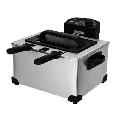 GEEPAS Deep Fat Fryer with Triple Baskets 4L Large Basket & 2L Each 2 Small Baskets