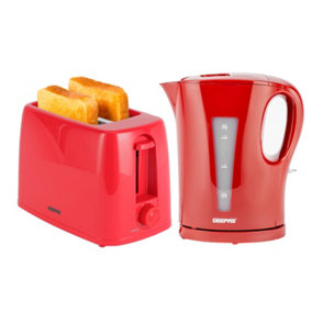 Geepas Electric 2200W 1.7L Jug Kettle & 2 Slice Bread Toaster Kitchen Combo Set