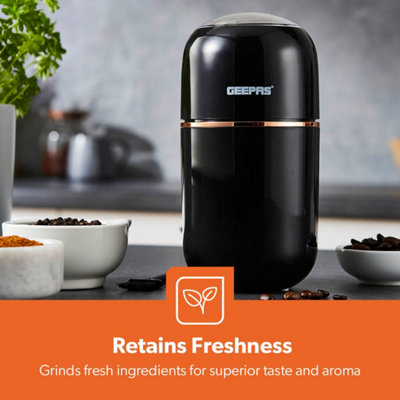 Geepas Electric Coffee Nuts Grinder Spice Grinder Wet and Dry 80g Capacity
