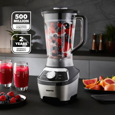GEEPAS Electric Jug Blender Smoothie Maker, Food Jug Blender Smoothie, Ice Crush, Clean, Pulse Functions, BPA Free Tritan 1.8L