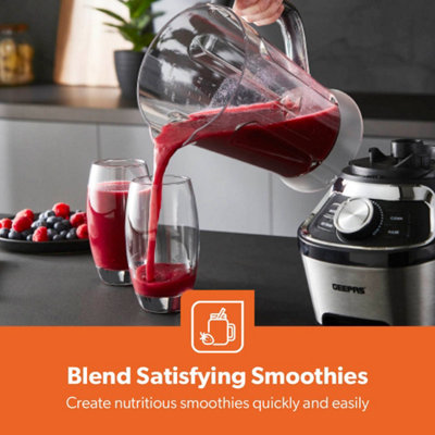 GEEPAS Electric Jug Blender Smoothie Maker, Food Jug Blender Smoothie, Ice Crush, Clean, Pulse Functions, BPA Free Tritan 1.8L