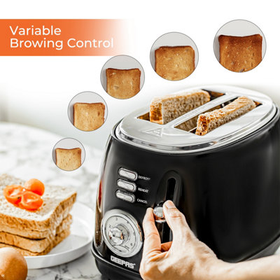 Geepas Electric Kettle & 4 Slice Bread Toaster Kitchen Set 1500W 1.8L  Stainless Steel Cordless Jug Kettle