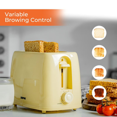 Geepas Electric Kettle & 2 Slice Bread Toaster Kitchen Combo Set  2200W 1.7L Cordless Jug Kettle Beige