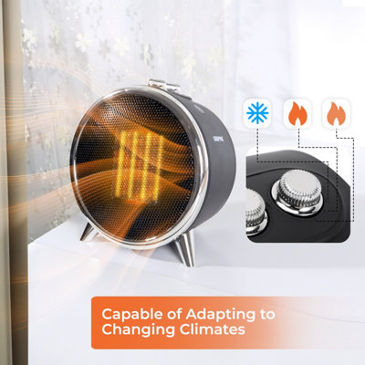 Geepas Electric PTC Heater 2 Heat Settings 750-1500W Fan & Overheat Protection