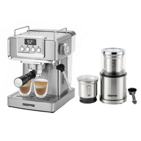GEEPAS Espresso Coffee Machine & 200W Coffee Grinder Combo Set