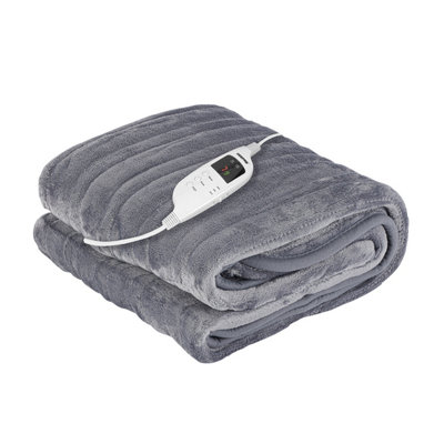 Geepas Heated Over Throw Fleece Electric Over Blanket Soft Fleece 9 Settings