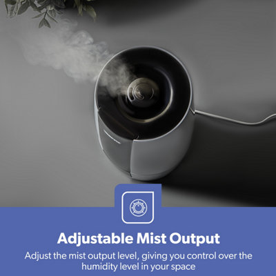 GEEPAS Humidifier for Bedroom, 2.6L Top Fill Cool Mist Large Room, 360 Rotatable, Night Light With Auto Mode