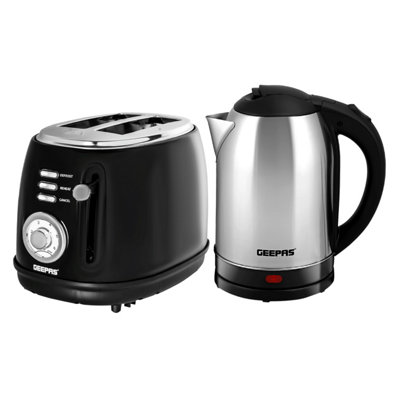 Geepas Kettle & Toaster Kitchen Set 2 Slice Bread Toaster and 1.8L