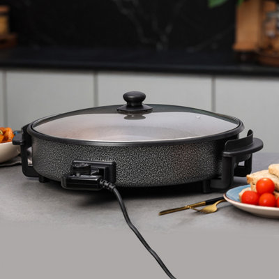 GEEPAS Multicooker 5L Electric Frying Pan with Lid & Adjustable Temperature 40Cm