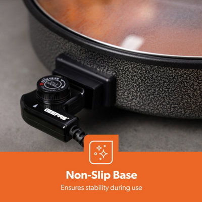 GEEPAS Multicooker 5L Electric Frying Pan with Lid & Adjustable Temperature 40Cm