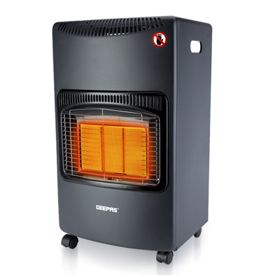 Geepas Portable Ceramic Gas Heater 4.2KW Mobile Electric & Piezoelectric Ignition