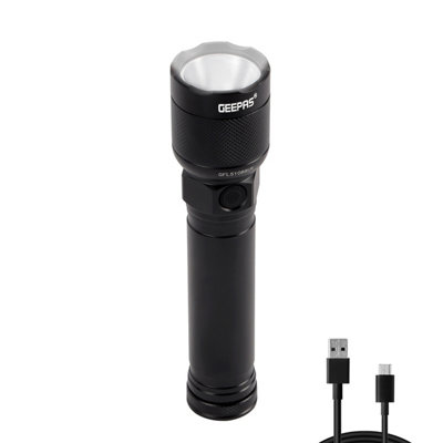 GEEPAS Portable Flashlight Bright Torch 500 Lumens, 200M Distance Range ...