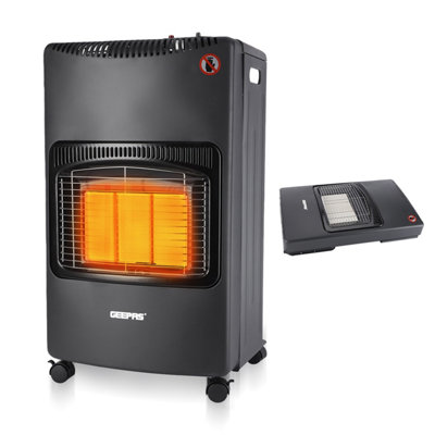 Geepas Portable Gas Heater 4.2KW Foldable Design LPG/Propane Gas with Wheels, Regulator & Hose