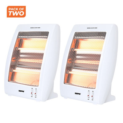 Geepas Portable Upright Electric Quartz Halogen Heater, Pack of 2