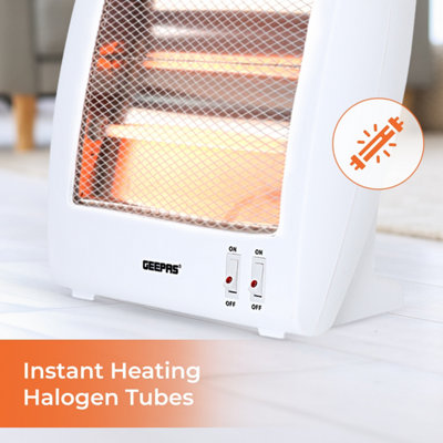 Geepas Portable Upright Electric Quartz Halogen Heater, Pack of