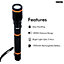 Geepas Rechargeable LED Flashlight Waterproof Hyper Bright CREE LED Torch Light 1000M Range