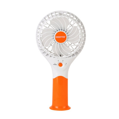 Geepas Rechargeable Mini Desk Fan with 3 Speed Electric USB Travel Fan, Orange