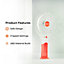 Geepas Rechargeable Mini Desk Fan with 3 Speed Electric USB Travel Fan, Orange