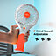 Geepas Rechargeable Mini Desk Fan with 3 Speed Electric USB Travel Fan, Orange
