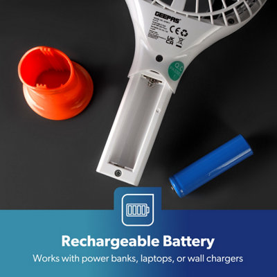 Geepas Rechargeable Mini Desk Fan with 3 Speed Electric USB Travel Fan, Orange